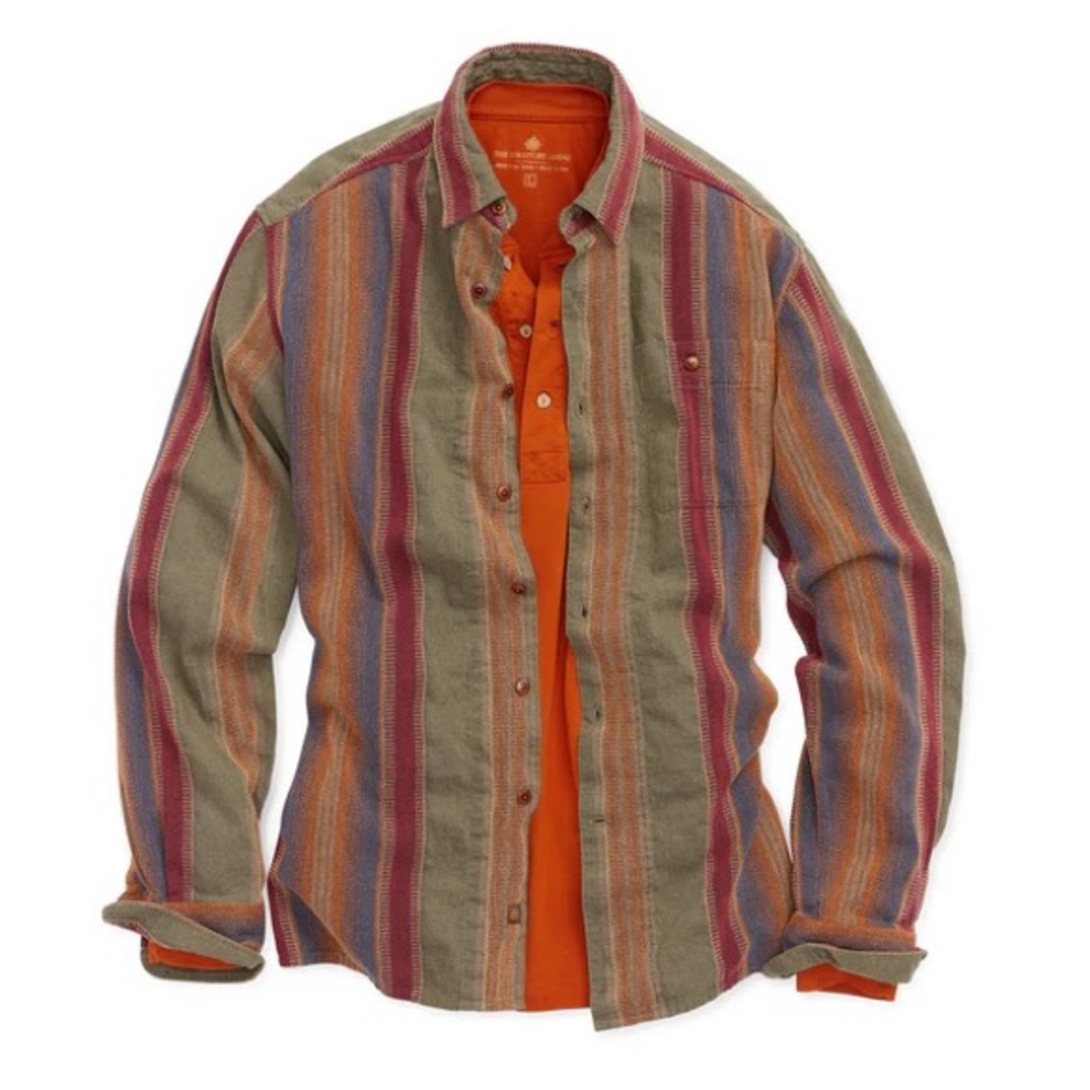 Territory ahead serape stripe cotton shirt